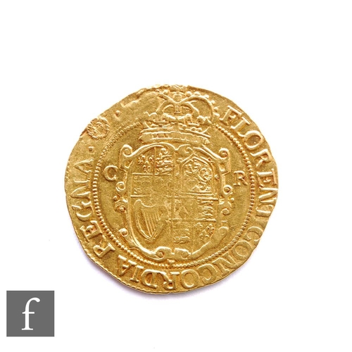 398 - Charles I (1625-1649) - A Unite, tower mint under the king third bust, with XX, D:G:MACBRI:FRETHIR.R... 