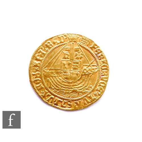 407 - Henry VIII (1509-1547) - An Angel, 1509-1526, first coinage, St. Michael slaying the dragon, HENRIC ... 