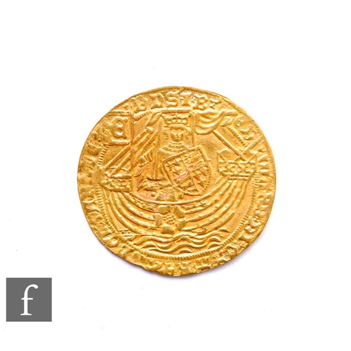 410 - Edward IV (1461-1483) - A Ryal, first reign (1461-1470), light coinage, King standing facing in ship... 