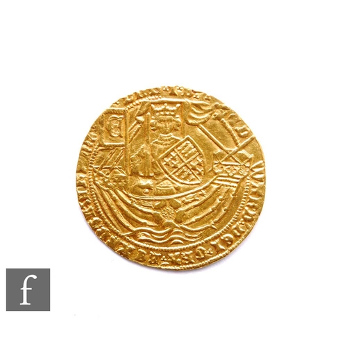 411 - Edward IV (1461-1483) - A Ryal, first reign (1461-1470), light coinage, King standing facing in ship... 