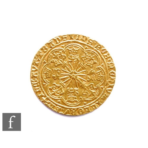 411 - Edward IV (1461-1483) - A Ryal, first reign (1461-1470), light coinage, King standing facing in ship... 