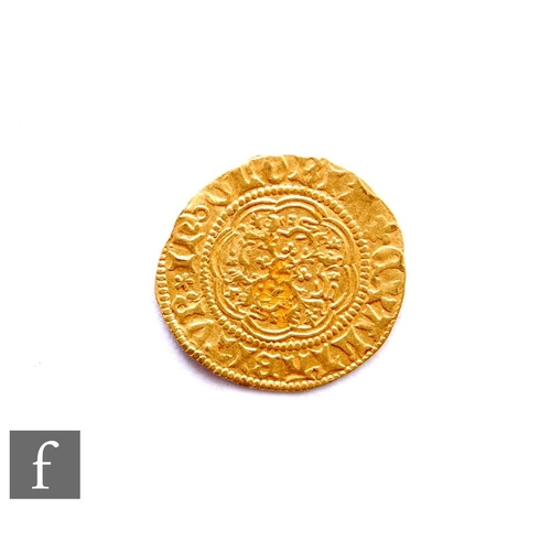 414 - Henry V (1413-1422) - A Quarter-Noble, lis over shield, reverse with shield and lis to centre, 1.7g,... 