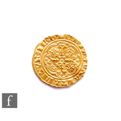 417 - Edward III (1327-1377) - A Quarter-Noble, fourth coinage, treaty period (1361-1369), shield within e... 