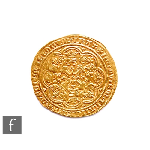 419 - Edward III (1327-1377) - A Noble, pre-treaty period (1351-1361), London, King standing facing ship h... 