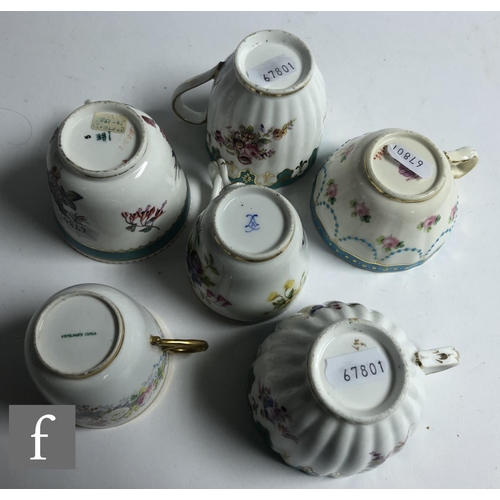 167 - A collection of 19th Century and later china teacups and saucers hand enamel decorated with floral a... 