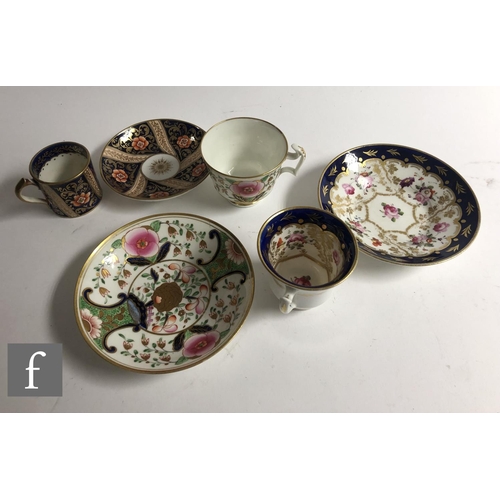 168 - A collection of 19th Century and later Staffordshire china tea and coffee cups and saucers, all hand... 