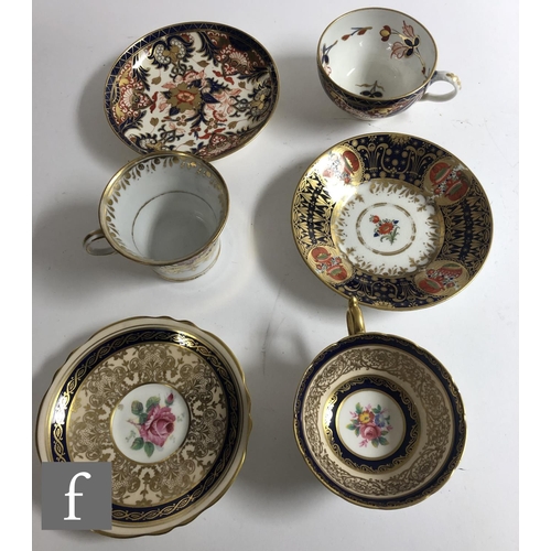 181 - A collection of 19th Century and later china tea and coffee cups and saucers, mostly English, most d... 