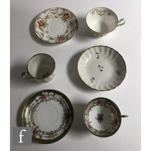 182 - A collection of 19th Century and later china tea and coffee cups and saucers, to include some decora... 