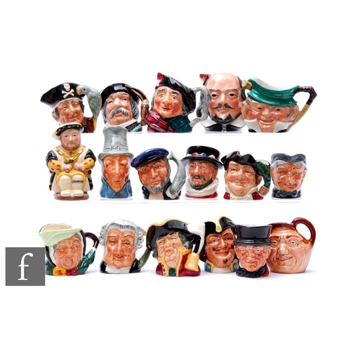 A collection of Royal Doulton miniature character jugs, to include ...