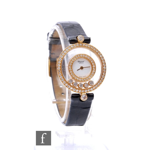 177 - A lady's 18ct Chopard Happy Diamonds wrist watch, Ref 4097, circular white dial within twin border o... 