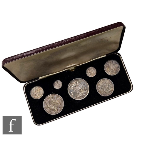 523 - A Victoria 1887 seven coin Jubilee set, cased.