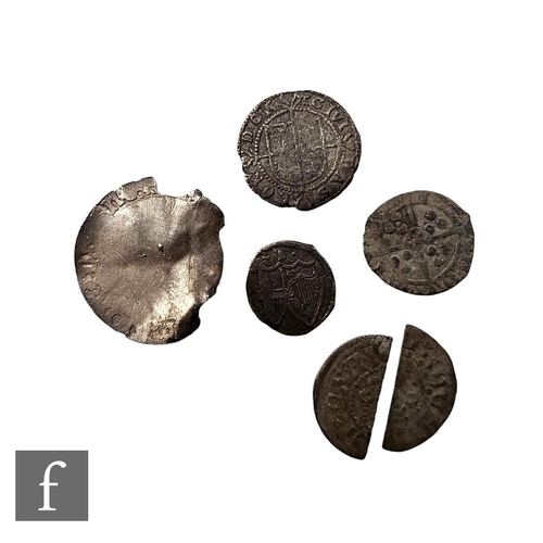 543 - Various Henry III to Commonwealth coins to include two cut half pennies, half Pennie, York mint, Eli... 