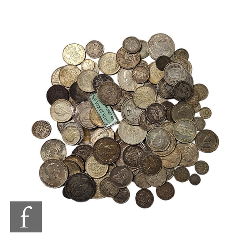 590 - Assorted silver French, Swedish and German coinage including francs and guilders, various dates etc.... 