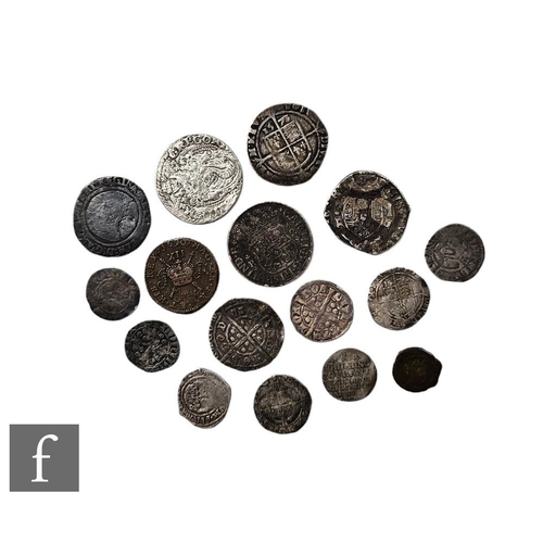 594 - Various Edward I to Charles I hammered coinage to include pennies and groats, also continental coina... 