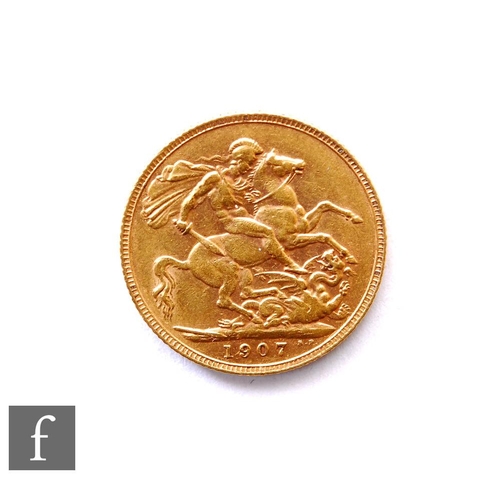 607 - An Edward VII sovereign, 1907.