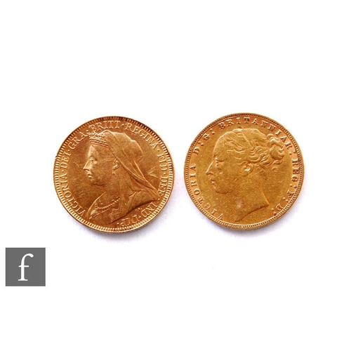 618 - Two Victoria sovereigns, 1878 and 1893. (2)