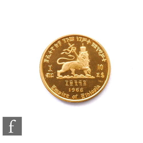 637 - An Ethiopian 1966 commemorative coin, struck to celebrate Haile Selassie's birthday and fifty years ... 