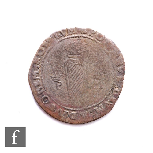 655 - A Philip & Mary (1554-1558) Ireland shilling, 1555, busts face-to-face crown over date, the reve... 