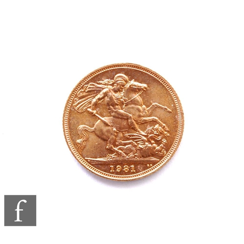 667 - An Elizabeth II sovereign, 1981.