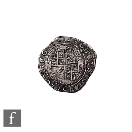 687 - A Charles I half crown, Charles on horseback, reverse Royal arms within shield, mm tun, 14g, clipped... 