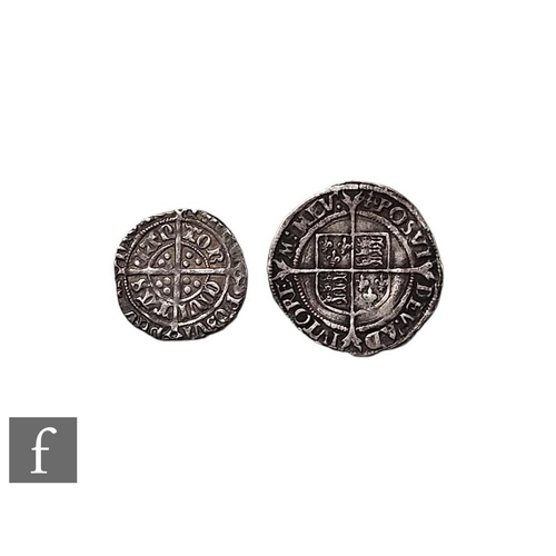 691 - Two Edward IV to Elizabeth I coins, a half groat and a groat, fifth issue, mm cross, 3.3g. (2)