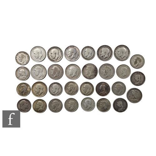 700 - Various Victoria to George VI half crowns and florins and a 1943 half dollar, 13 oz.