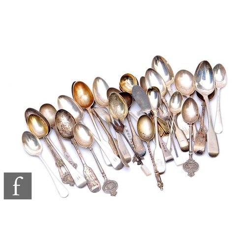 78 - A parcel lot of hallmarked silver tea and other spoons to include six Russian gilt examples, total w... 