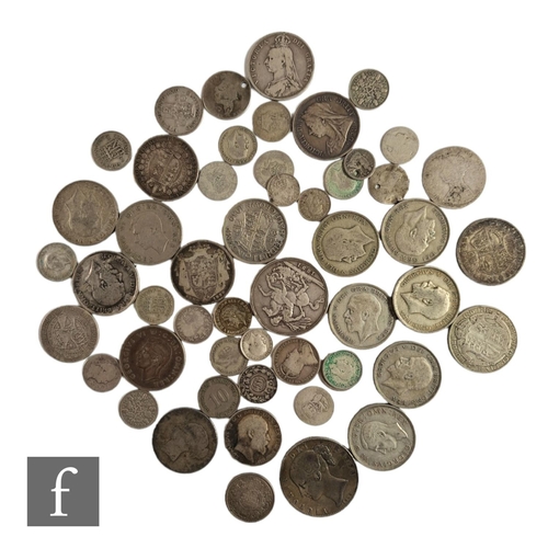 816 - Assorted silver Victoria to George VI coinage to include crowns, 1844 and 1891, half crowns, sixpenc... 