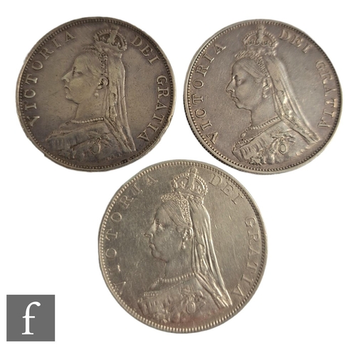 830 - Three Victoria double florins, 1887, 1889 and 1890. (3)