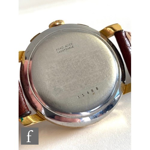 A gentleman's gold plated Breitling chronograph wrist watch, Arabic