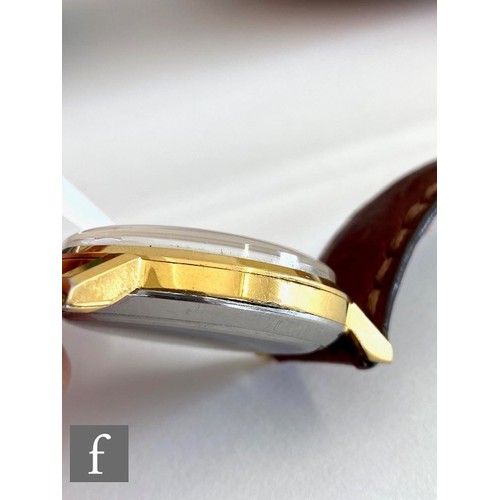 A gentleman's gold plated Breitling chronograph wrist watch, Arabic