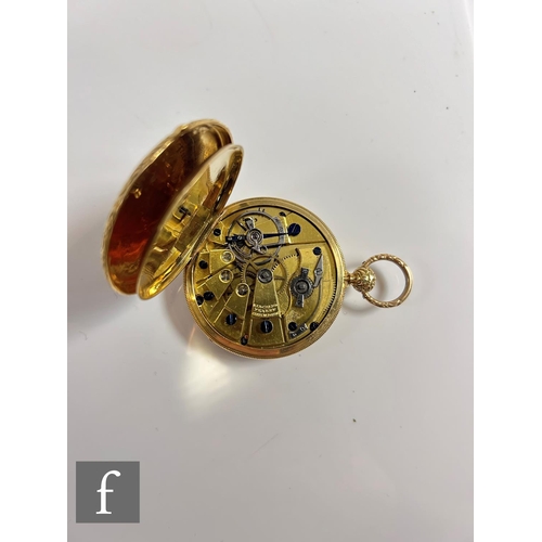 224 - An 18ct open faced detached lever pocket watch with parachute compensation, Roman numerals to a whit... 