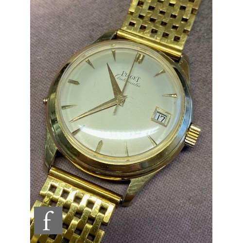 234 - A gentleman's 18ct gold Piaget automatic wrist watch, batons and date facility to a circular silvere... 