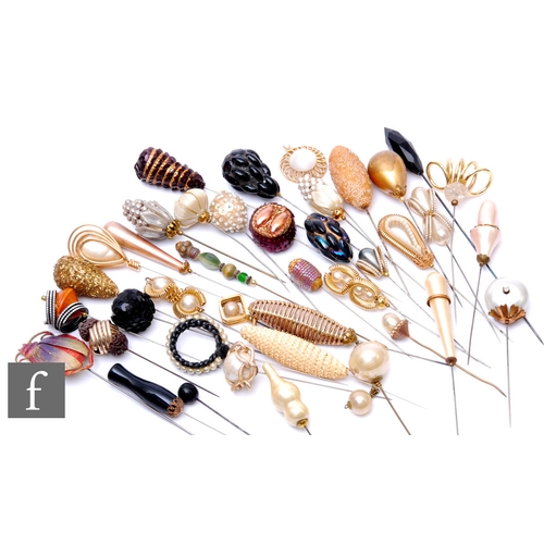 A Collection Of Various Hatpins, To Include Examples With Lucite, Gilt ...