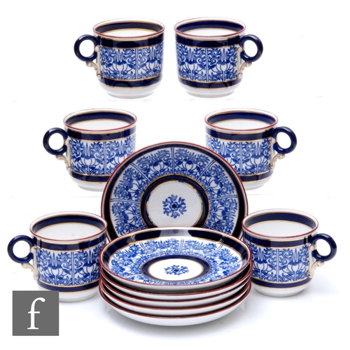 79 - A collection of 19th Century Royal Worcester 'Royal Lily' pattern tea or coffee cups and saucers, to... 