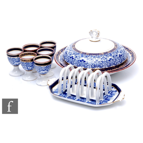 83 - A collection of 19th Century Royal Worcester 'Royal Lily' pattern breakfast items, to include six va... 