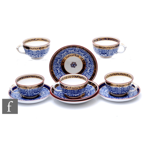 90 - A collection of 19th Century Royal Worcester 'Royal Lily' pattern teacups and saucers, circa 1875, t... 