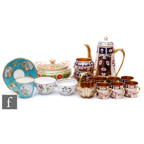 132 - A collection of 19th and 20th Century English porcelain items, to include an Imari Savoy China coffe... 