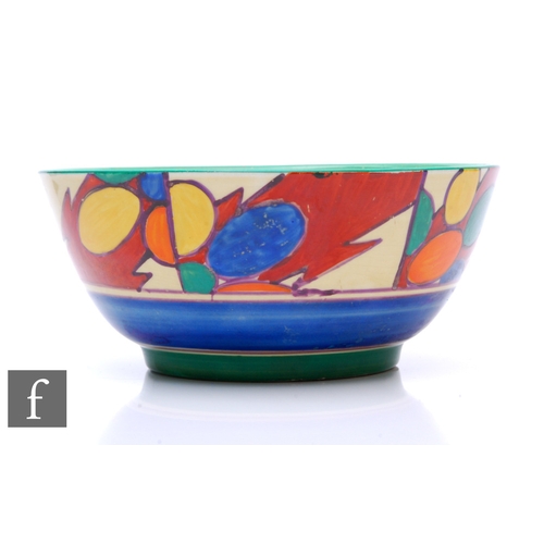 175 - A Clarice Cliff Havre shape fruit bowl circa 1929, hand painted in the Pebbles pattern with repeat a... 