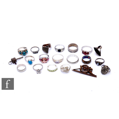 240 - A collection of assorted silver and other dress rings etc.