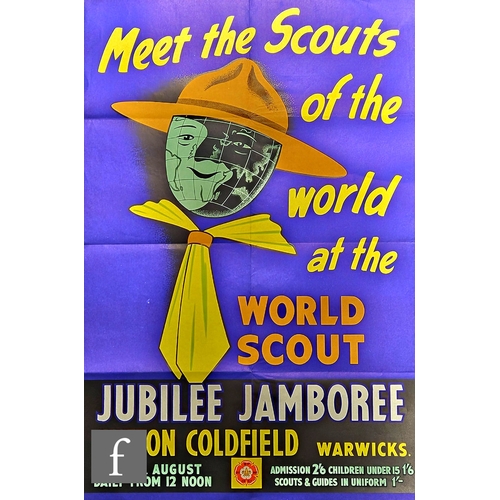 254 - Various items of Scout memorabilia to include a  poster titled 'Meet the Scouts of the world at Worl... 