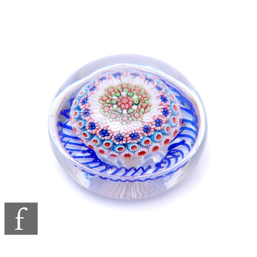 903 - A classic period Baccarat mushroom torsade paperweight, the central mushroom with concentric ruffle,... 