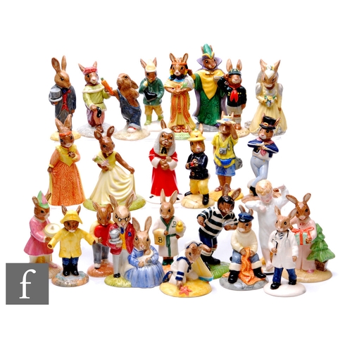 96 - A collection of twenty four Royal Doulton Bunnykins figures, to include Boy Skater Bunnykins, Bathti... 