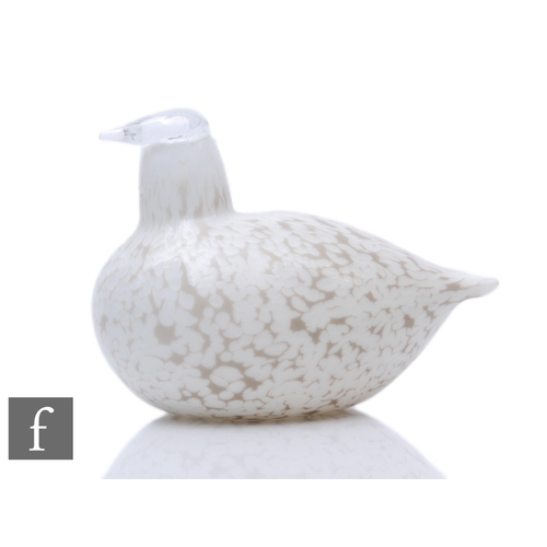 821 - A later 20th Century Iittala Riekko willow grouse glass bird designed by Oiva Toikka, circa 1981, in... 