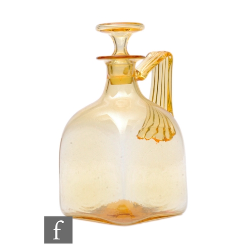 799 - An early 20th Century James Powell and Sons Roman glass decanter designed by Harry Powell, of square... 