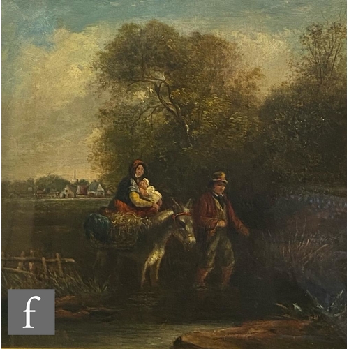 452 - CIRCLE OF WILLIAM COLLINS, RA (1788–1847) - A travelling family with a donkey in a wooded landscape,... 