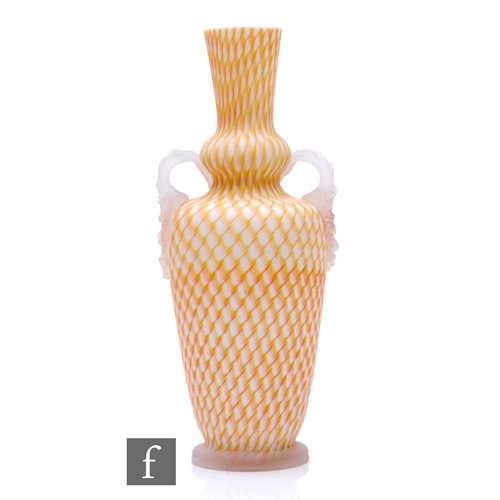 600 - A 19th Century Franz Welz vase of shouldered ovoid form with waisted collar neck, decorated with a s... 