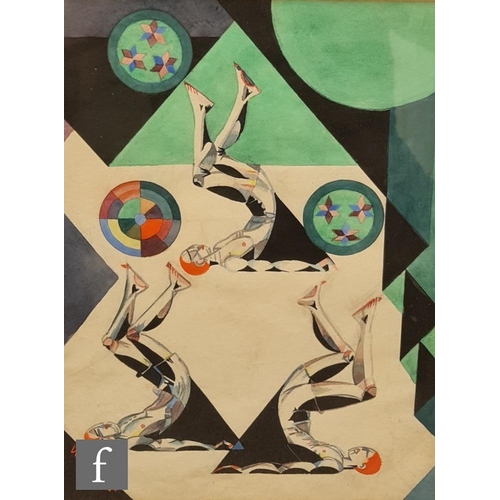 472A - ALBERT WAINWRIGHT (1898-1943) - Tumbling Acrobats, watercolour, circa 1930s, framed, signed, 37cm x ... 