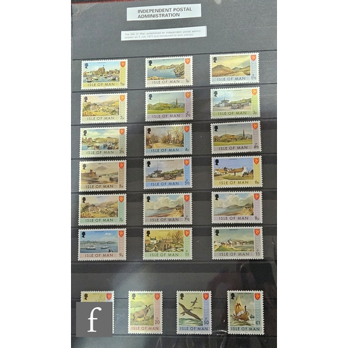 345 - Six albums of Queen Elizabeth II commemorative issues, prestige stamps and Isle of Man commemorative... 