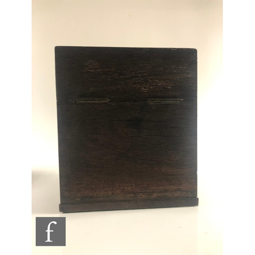 209 - A 19th Century square rosewood apothecary box, the hinged lid opening to reveal an arrangement of tw... 